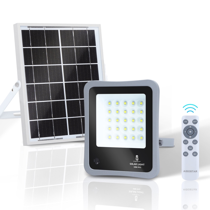 Aigostar - LED Прожектор з регулюванням яскравості на сонячній батареї LED/50W/3,2V IP65 6000 mAh + пульт ДК