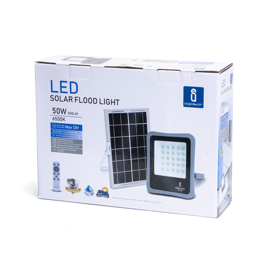 Aigostar - LED Прожектор з регулюванням яскравості на сонячній батареї LED/50W/3,2V IP65 6000 mAh + пульт ДК