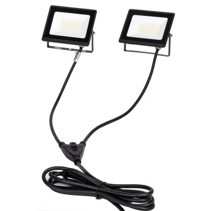 Aigostar - LED-прожектор зі штативом 2xLED/30W/230V 6500K IP65 помаранчевий/чорний