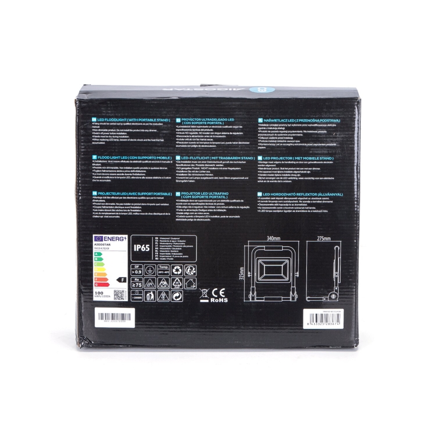 Aigostar - LED Прожектор зі стійкою LED/100W/230V 6500K IP65