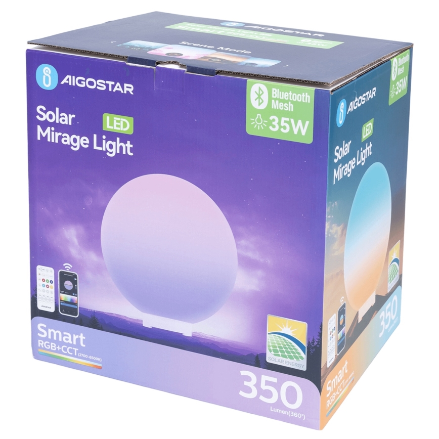 Aigostar - LED RGBW диммируемый наружный светильник MESH LED/35W/3,7V 4000mAh 2700-6500K IP65 диаметр 30 см + пульт дистанционного управления