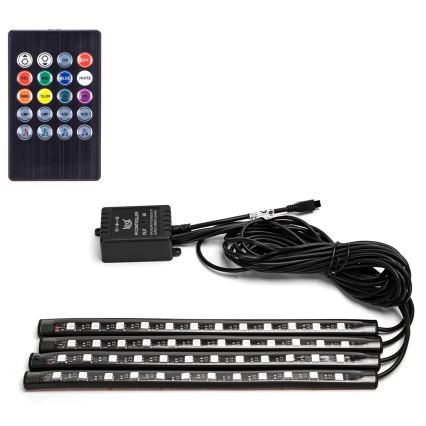 Aigostar - RGB-светодиодная диммируемая лента для автомобиля LED/4,5W/5V + пульт дистанционного управления