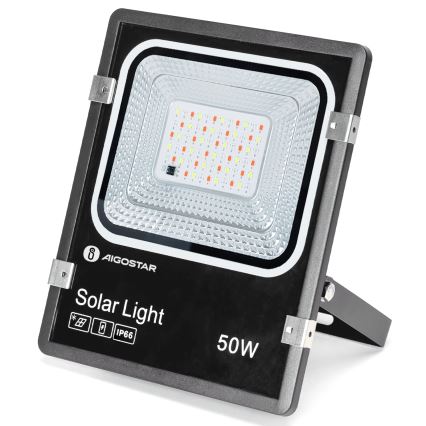 Aigostar - Світлодіодний RGB сонячний прожектор з регулюванням яскравості LED/50W/3,2V IP66 4000 mAh + дистанційне керування