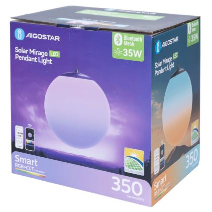 Aigostar - LED RGB Люстра на сонячній батареї з регулюванням яскравості MESH LED/5W/3,7V 8000 mAh 2700K-6500K IP65 діаметр 30 см