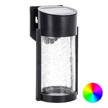 Aigostar - LED RGB Настінний світильник на сонячній батареї LED/2W/1,2V чорний IP44
