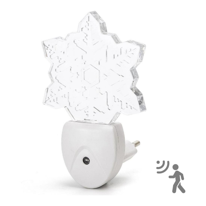 Aigostar - LED RGB Нічник з датчиком освітленості LED/0,5W/230V сніжинка