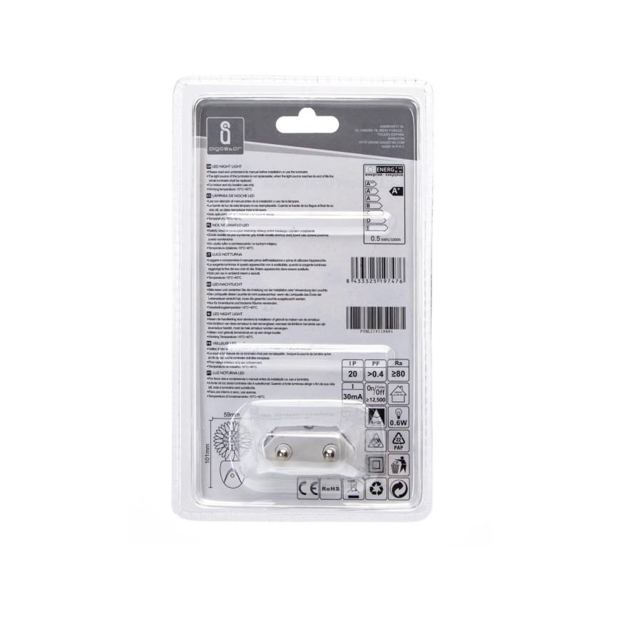 Aigostar - Світлодіодний RGB нічник з сенсором LED/0,5 Вт/230 В сонце