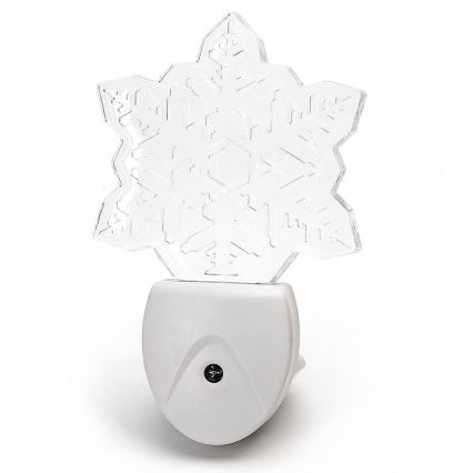 Aigostar - LED RGB Нічник з датчиком освітленості LED/0,5W/230V сніжинка