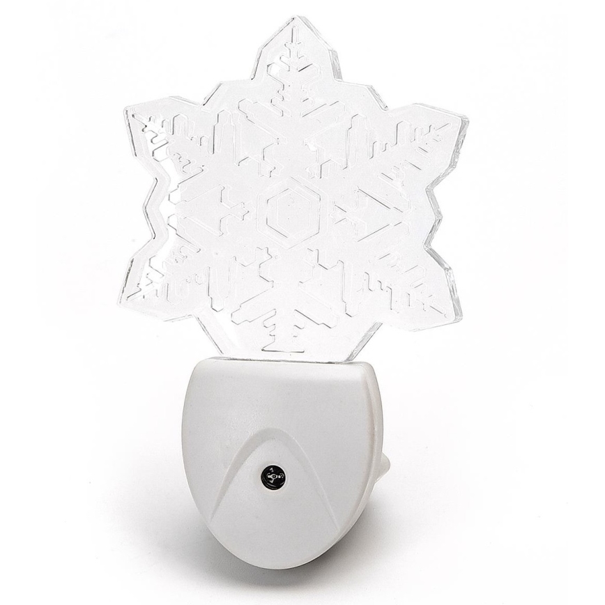 Aigostar - LED RGB Нічник з датчиком освітленості LED/0,5W/230V сніжинка