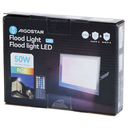 Aigostar - RGB LED прожектор LED/50W/230V IP65 + пульт дистанційного керування