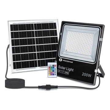 Aigostar - LED RGB Прожектор з регулюванням яскравості на сонячній батареї LED/200W/3,2V IP66 + пульт дистанційного керування