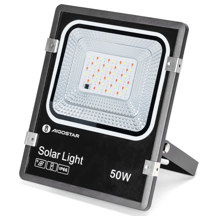 Aigostar - LED RGB Прожектор з регулюванням яскравості на сонячній батареї LED/50W/3,2V IP66 + пульт дистанційного керування