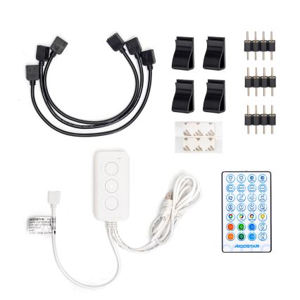 Aigostar - LED RGB Розумна стрічка з регулюванням яскравості 4x0,5м LED/4,5W/5V Wi-Fi + пульт дистанційного керування