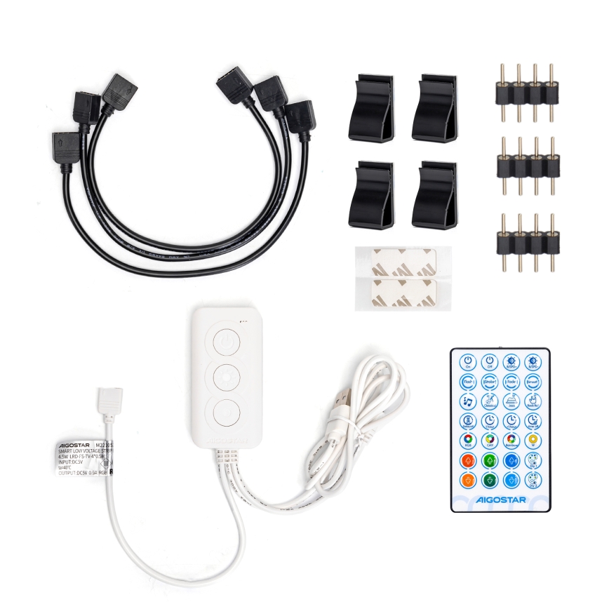 Aigostar - LED RGB Розумна стрічка з регулюванням яскравості 4x0,5м LED/4,5W/5V Wi-Fi + пульт дистанційного керування