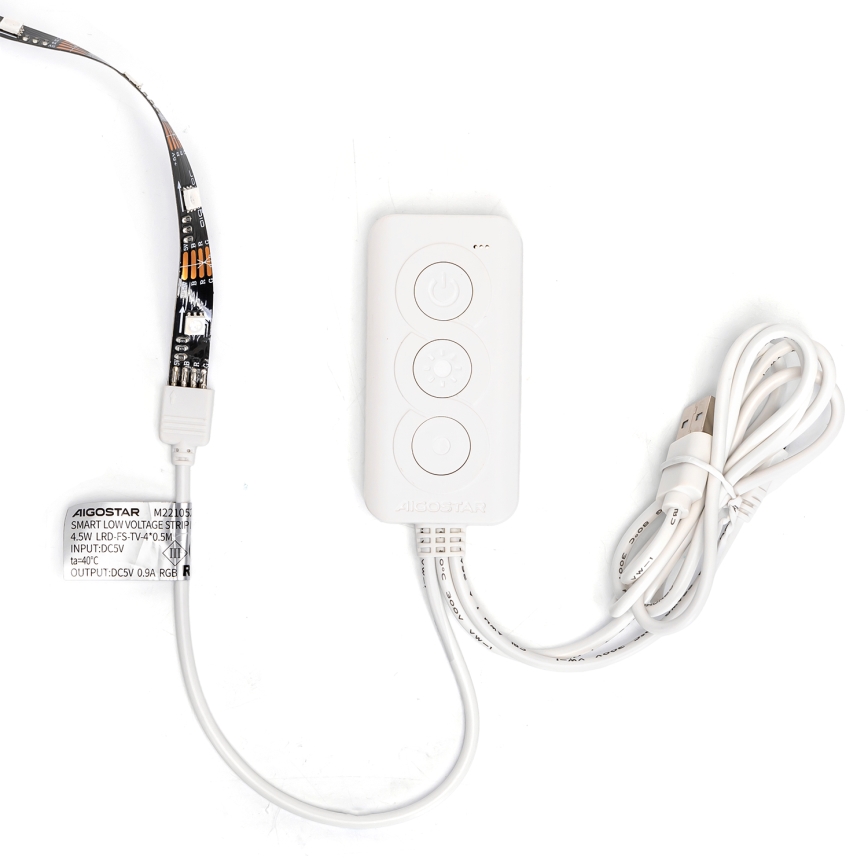 Aigostar - LED RGB Розумна стрічка з регулюванням яскравості 4x0,5м LED/4,5W/5V Wi-Fi + пульт дистанційного керування