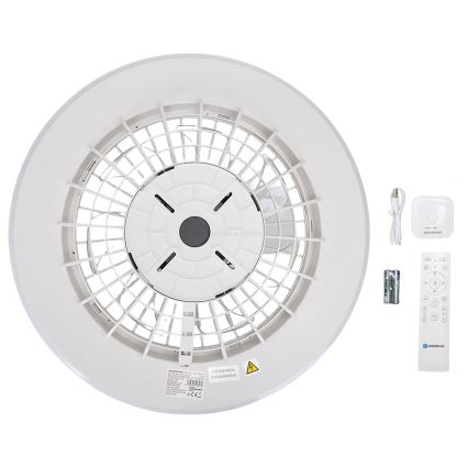 Aigostar - Светодиодный RGBW регулируемый потолочный светильник с вентилятором LED/40W/230V 2700-6500K диаметр 48,5 см белый + пульт дистанционного управления