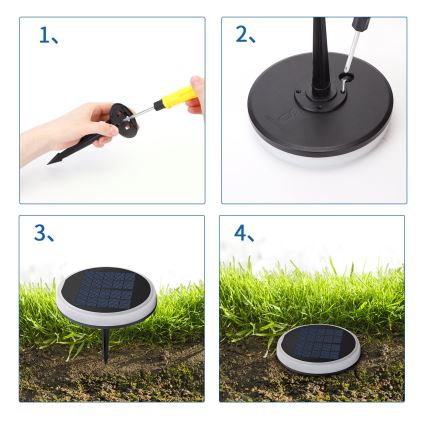 Aigostar - Світильник сонячний LED RGBIC LED/0,6W/3,7V IP65 2000 mAh