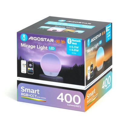 Aigostar - RGBW диммируемая светодиодная настольная лампа LED/5,5W/5V Wi-Fi + пульт дистанционного управления