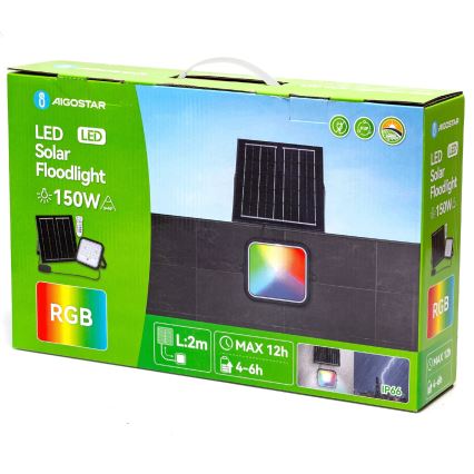 Aigostar - Світлодіодний RGBW димований сонячний прожектор LED/150W/3,4V IP66 12000 mAh + дистанційне керування
