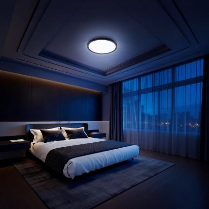 Aigostar - LED RGBW стельовий світильник з регулюванням яскравості MESH LED/24W/230V 3000-6500K чорний + пульт дистанційного керування