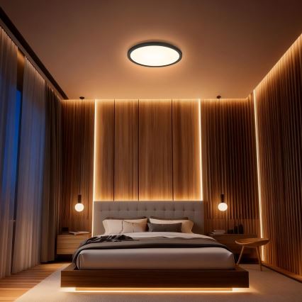 Aigostar - LED RGBW стельовий світильник MESH зі змінною яскравістю LED/36W/230V 3000-6500K чорний + пульт дистанційного керування