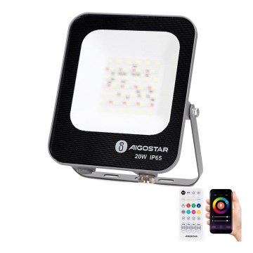 Aigostar - LED RGBW Прожектор з регулюванням яскравості MESH Smart LED/20W/230V 6500K IP65 + пульт дистанційного керування