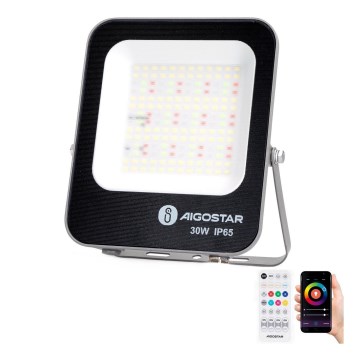 Aigostar - LED RGBW Прожектор з регулюванням яскравості MESH Smart LED/30W/230V 6500K IP65 + пульт дистанційного керування