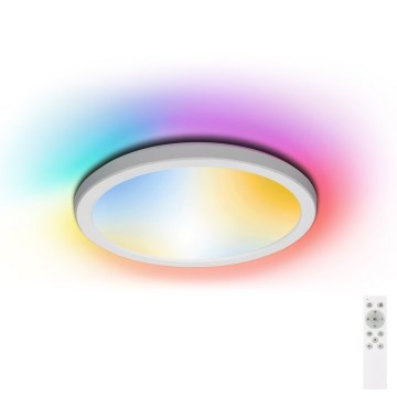 Aigostar - LED RGBW Стельовий світильник для ванної з регулюванням яскравості LED/18W/230V 3000-6500K діаметр 30 см IP44 + пульт дистанційного керування