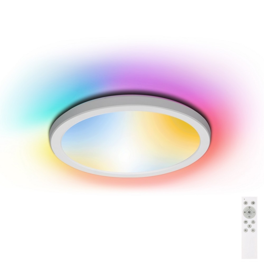 Aigostar - LED RGBW Стельовий світильник для ванної з регулюванням яскравості LED/18W/230V 3000-6500K діаметр 30 см IP44 + пульт дистанційного керування