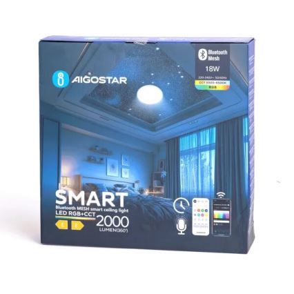 Aigostar - LED RGBW Стельовий світильник для ванної з регулюванням яскравості MESH Smart LED/18W/230V 3000-6500K IP44 + пульт дистанційного керування