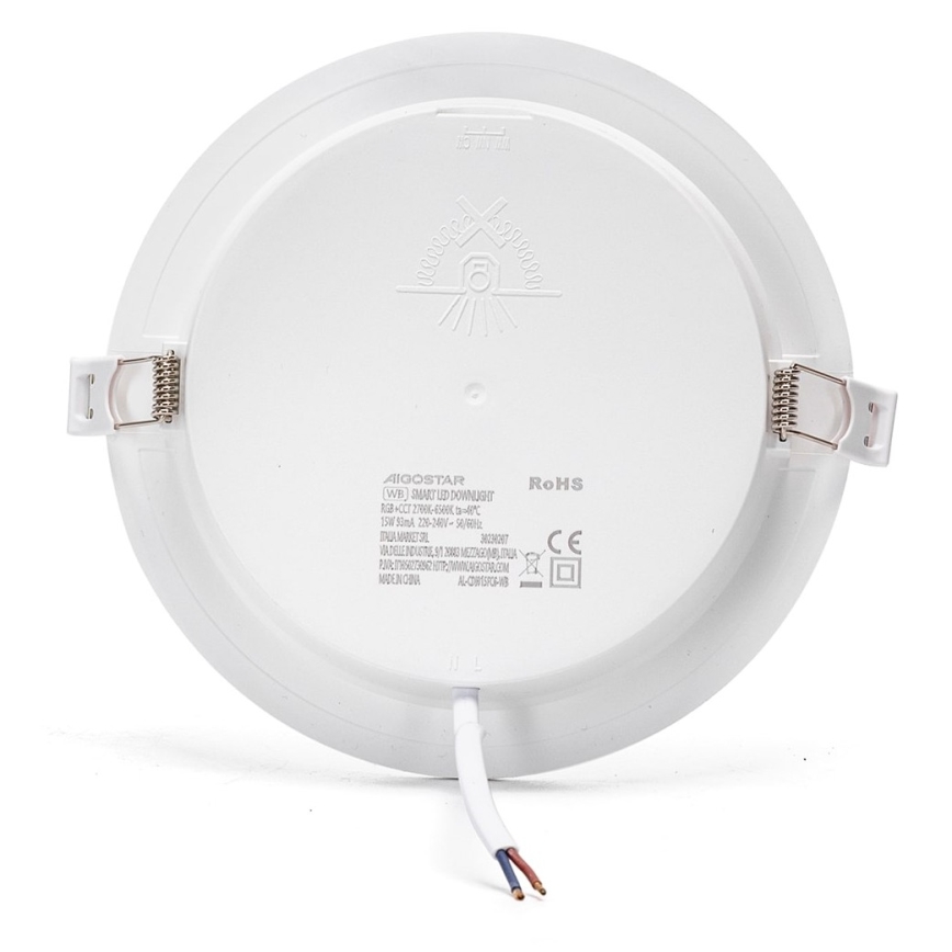 Aigostar - LED RGBW Стельовий вбудований світильник з регулюванням яскравості LED/15W/230V 2700-6500K діаметр 17,5 см Wi-Fi