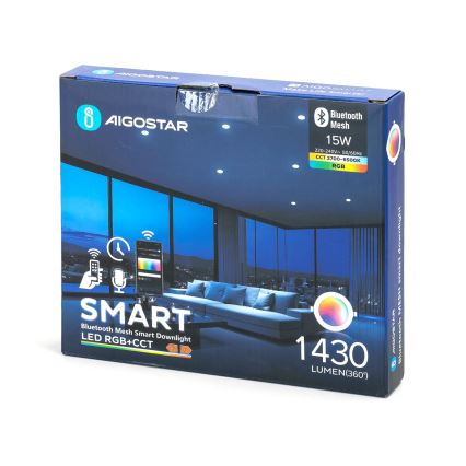 Aigostar - LED RGBW Стельовий вбудований світильник з регулюванням яскравості MESH LED/15W/230V 2700-6500K діаметр 17 см
