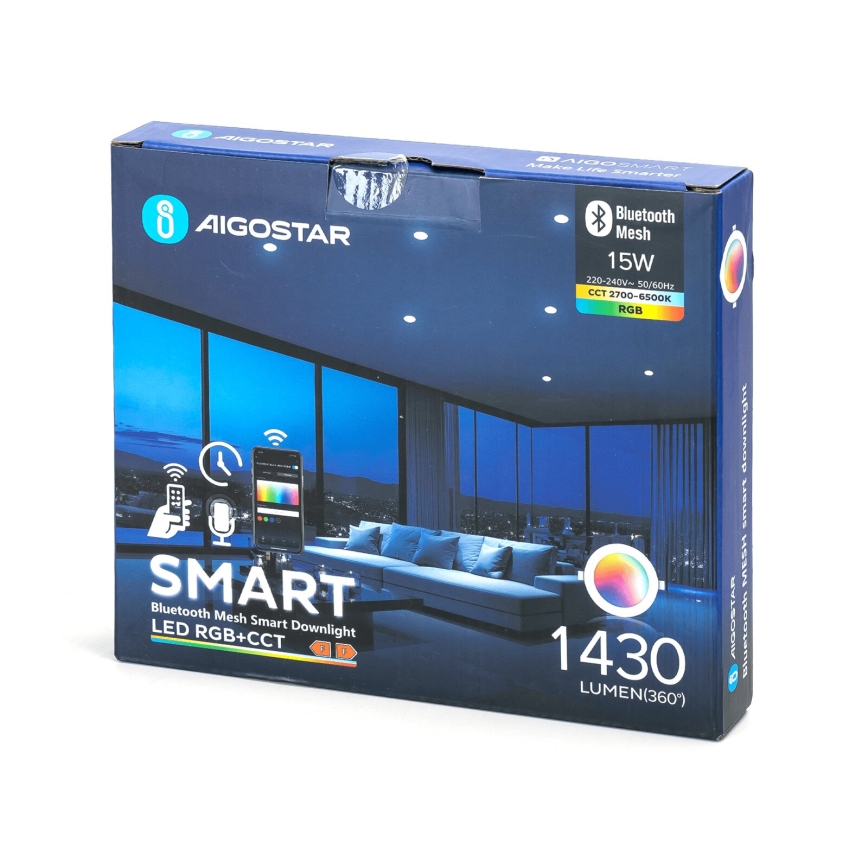 Aigostar - LED RGBW Стельовий вбудований світильник з регулюванням яскравості MESH LED/15W/230V 2700-6500K діаметр 17 см