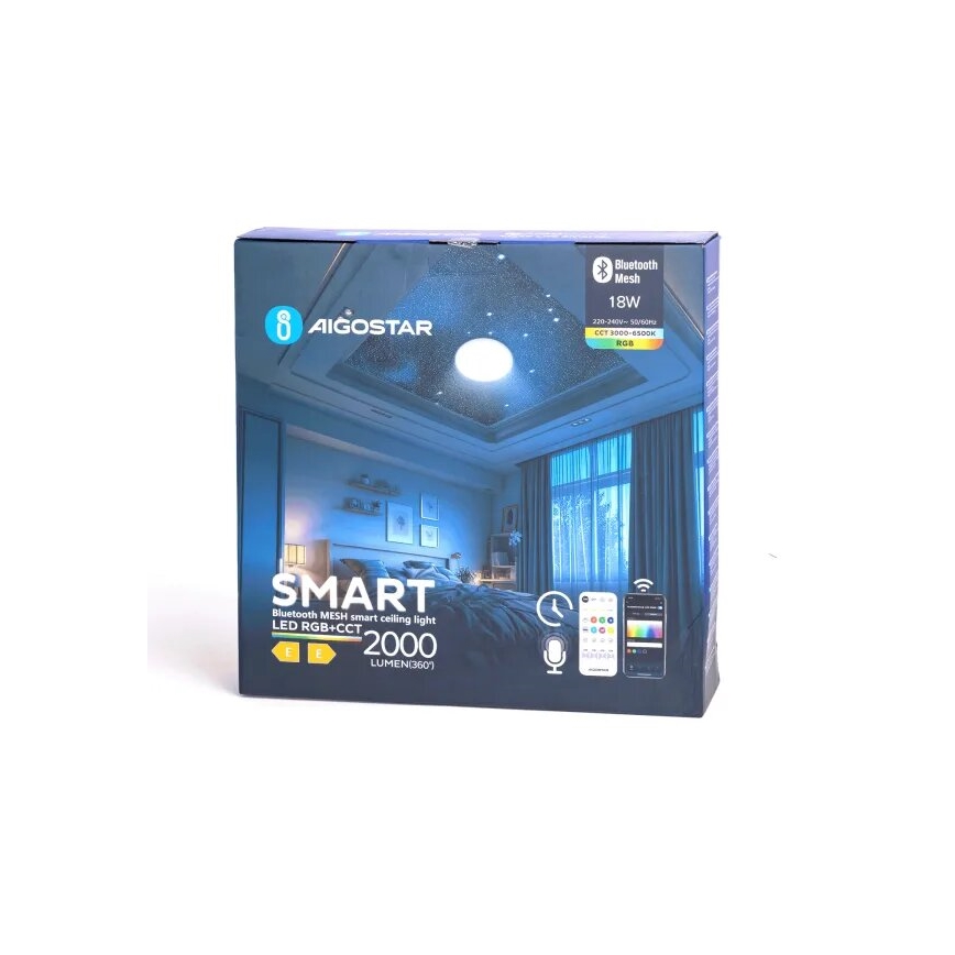 Aigostar - Светодиодный RGBW регулируемый потолочный светильник для ванной MESH Smart LED/18W/230V 3000-6500K IP44 + дистанционное управление