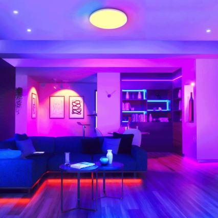 Aigostar - LED RGBW Стельовий світильник для ванної з регулюванням яскравості LED/24W/230V 3000-6500K діаметр 42 см IP44 + пульт дистанційного керування