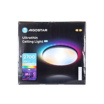 Aigostar - LED RGBW Стельовий світильник для ванної з регулюванням яскравості LED/24W/230V 3000-6500K діаметр 42 см IP44 + пульт дистанційного керування