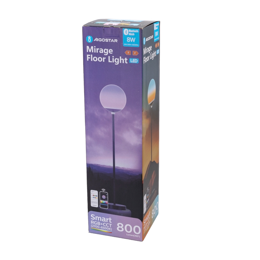 Aigostar - підлогова лампа LED RGBW MESH з регульованою яскравістю, LED/8W/230V + пульт дистанційного керування
