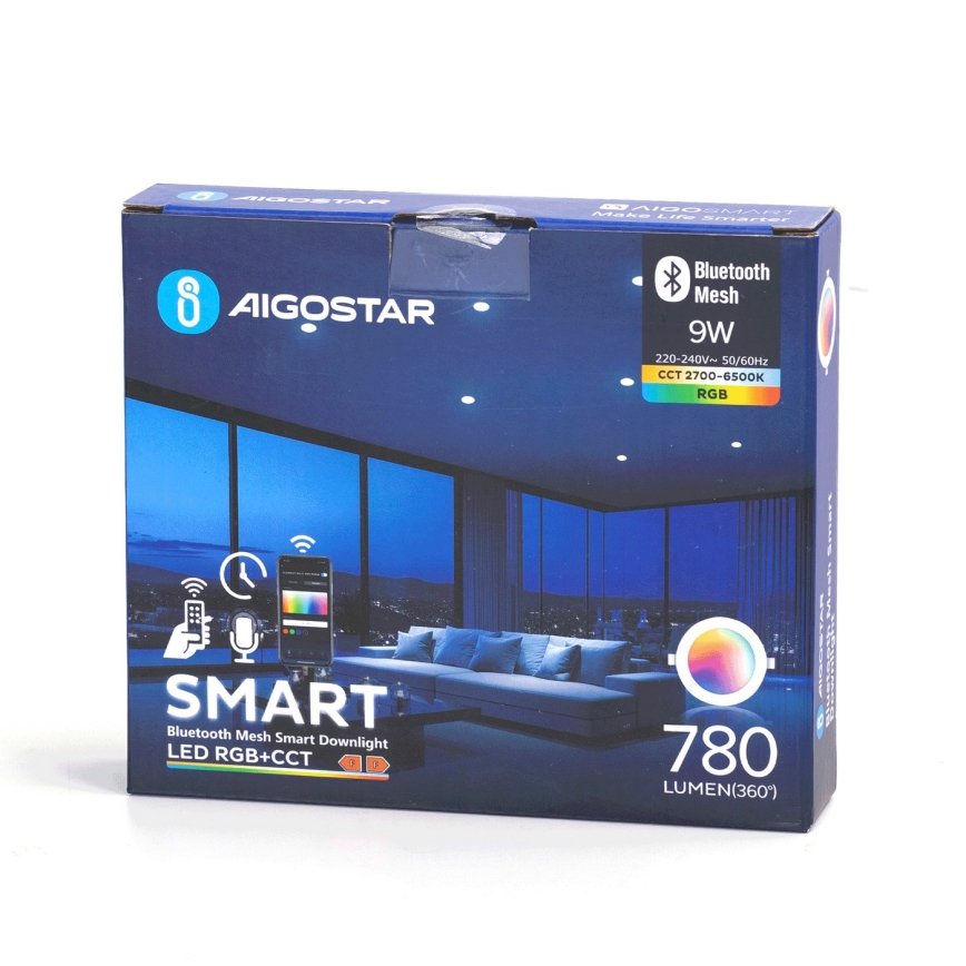 Aigostar - LED RGBW Вбудований стельовий світильник для ванної з регулюванням яскравості MESH Smart LED/9W/230V 2700-6500K IP44