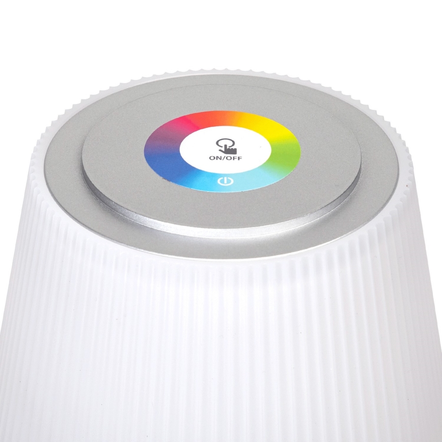 Aigostar - LED RGBW Вулична акумуляторна настiльна лампа з регулюванням яскравостi LED/4W/5V 3600mAh білий/матовий хром IP54