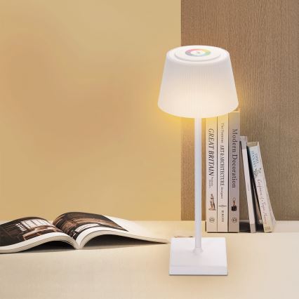Aigostar - LED RGBW Вулична акумуляторна настiльна лампа з регулюванням яскравостi LED/4W/5V 3600mAh білий IP54