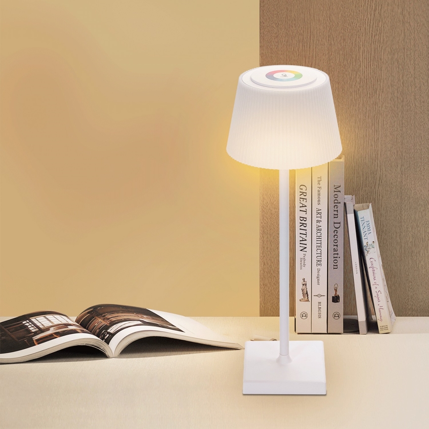 Aigostar - LED RGBW Вулична акумуляторна настiльна лампа з регулюванням яскравостi LED/4W/5V 3600mAh білий IP54