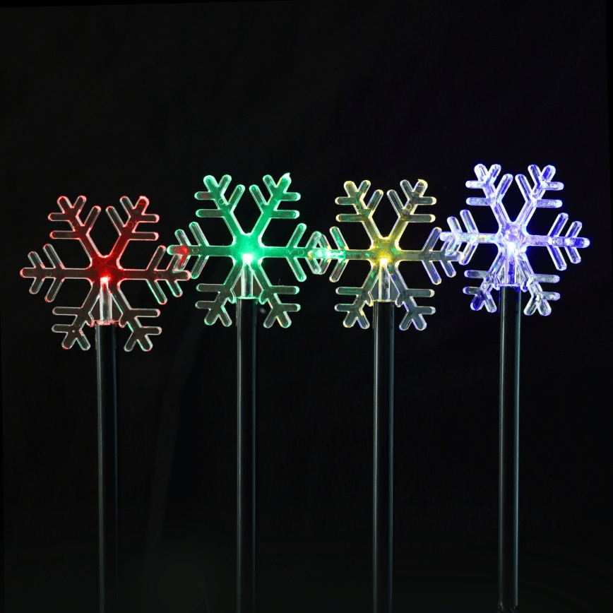 Aigostar - LED RGBY солнечный рождественский светильник 5xLED/1,2 В/8 функций 1 м IP65 800 мА·ч снежинки