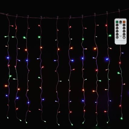 Aigostar - LED RGBY уличная рождественская гирлянда 300xLED/8 режимов 3x1m IP44 + пульт дистанционного управления