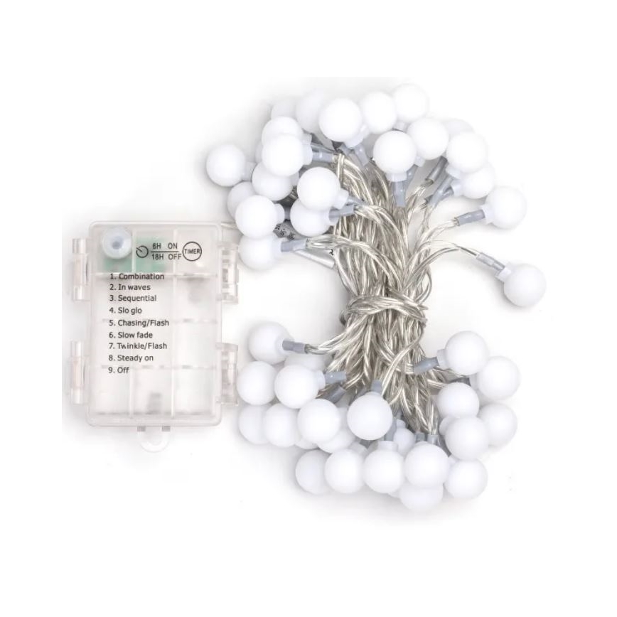 Aigostar - LED RGBY Вуличний різдвяна гірлянда 50xLED/3xAA/8 функцій 5,3 м IP44
