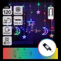 Aigostar - LED RGBY Зовнішня різдвяна гірлянда 120xLED/8 функцій 3x0,6m IP44 мультиколірна + дистанційне керування