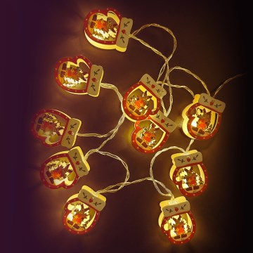 Aigostar - LED-різдвяна гірлянда 10xLED/3xAA 1,5m тепле біле рукавички