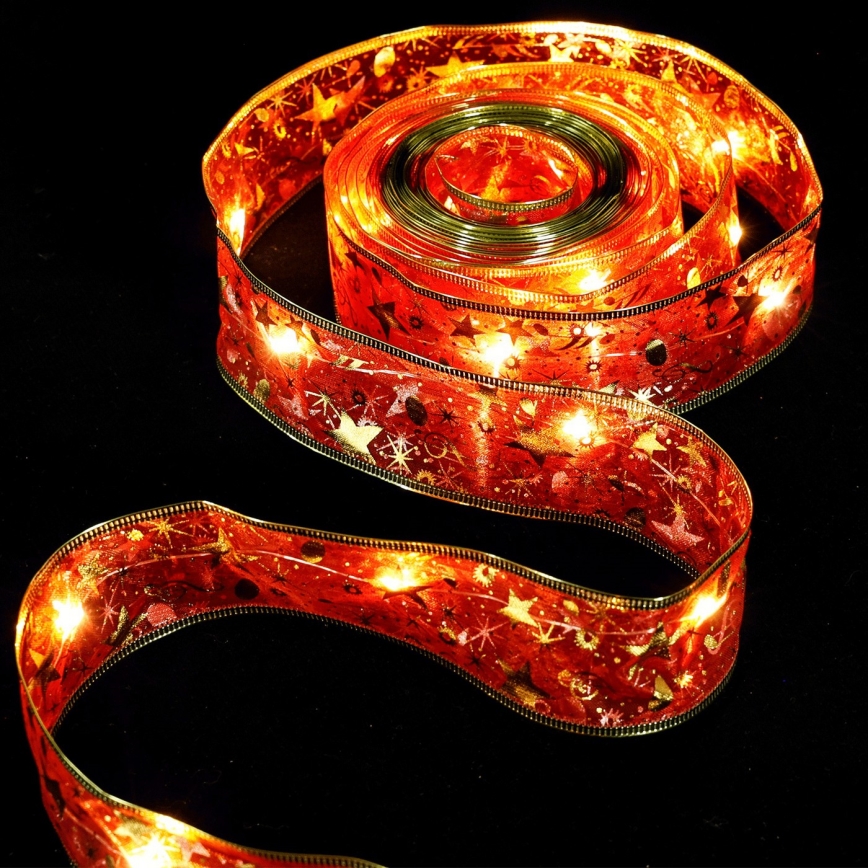 Айґостар - світлодіодна різдвяна гірлянда 20 світлодіодів (живлення 3×AA), 2 м, тепле біле та червоне