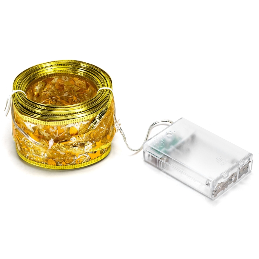 Aigostar - LED різдвяна гірлянда 50xLED/3xAA 5m тепле біле світло, золота