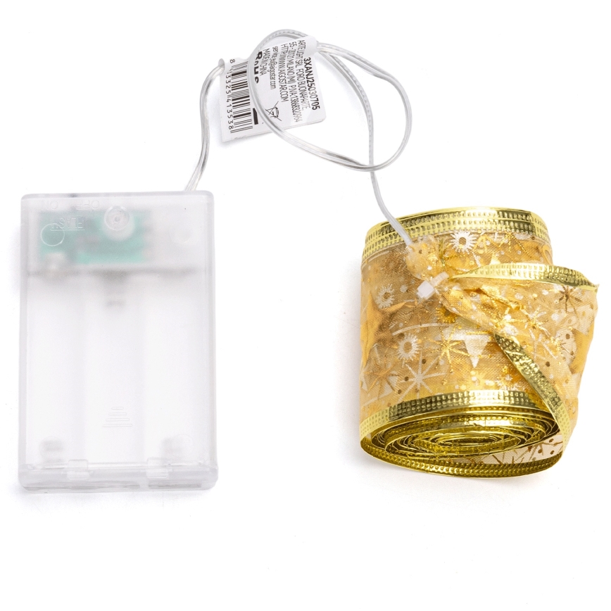 Aigostar - LED різдвяна гірлянда 50xLED/3xAA 5m тепле біле світло, золота