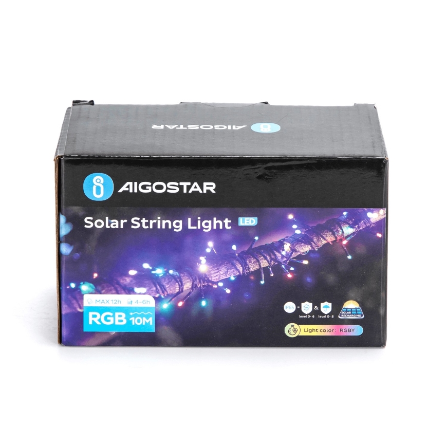 Aigostar - LED різдвяна гірлянда на сонячній батареї 100xLED/8 функцій 12 м IP65 кольоровий